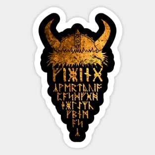 Viking Warrior Helmet Runes Beard Sticker